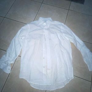 Brooks Brothers Regent Shirt White 100% Irish Linen Button Down Mens L